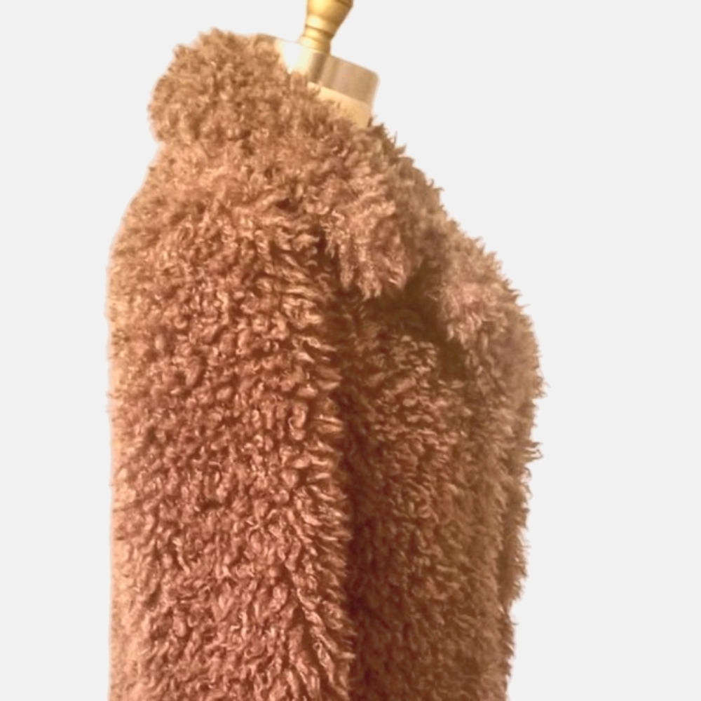 NWOT | ZARA OUTERWEAR | Warm Light Brown | Faux Fur Shearling Coat | Size: XS - Picture 5 of 16